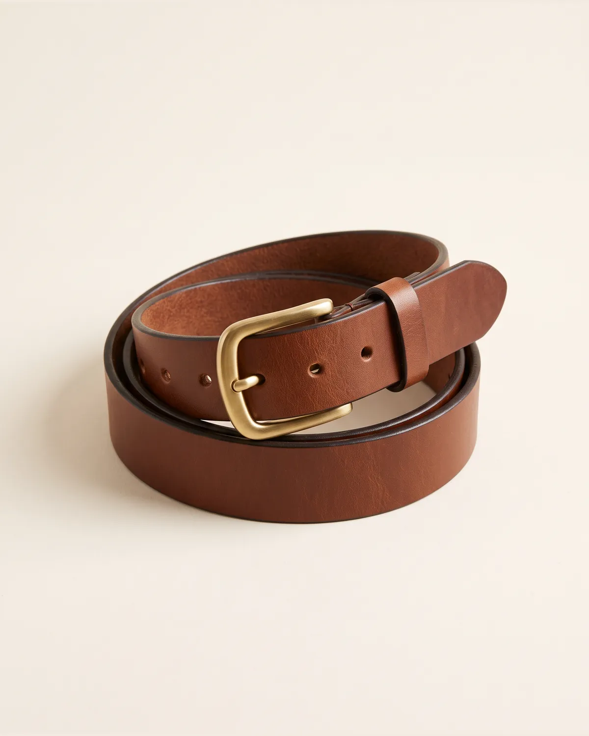 Leather Belt in brown, front view