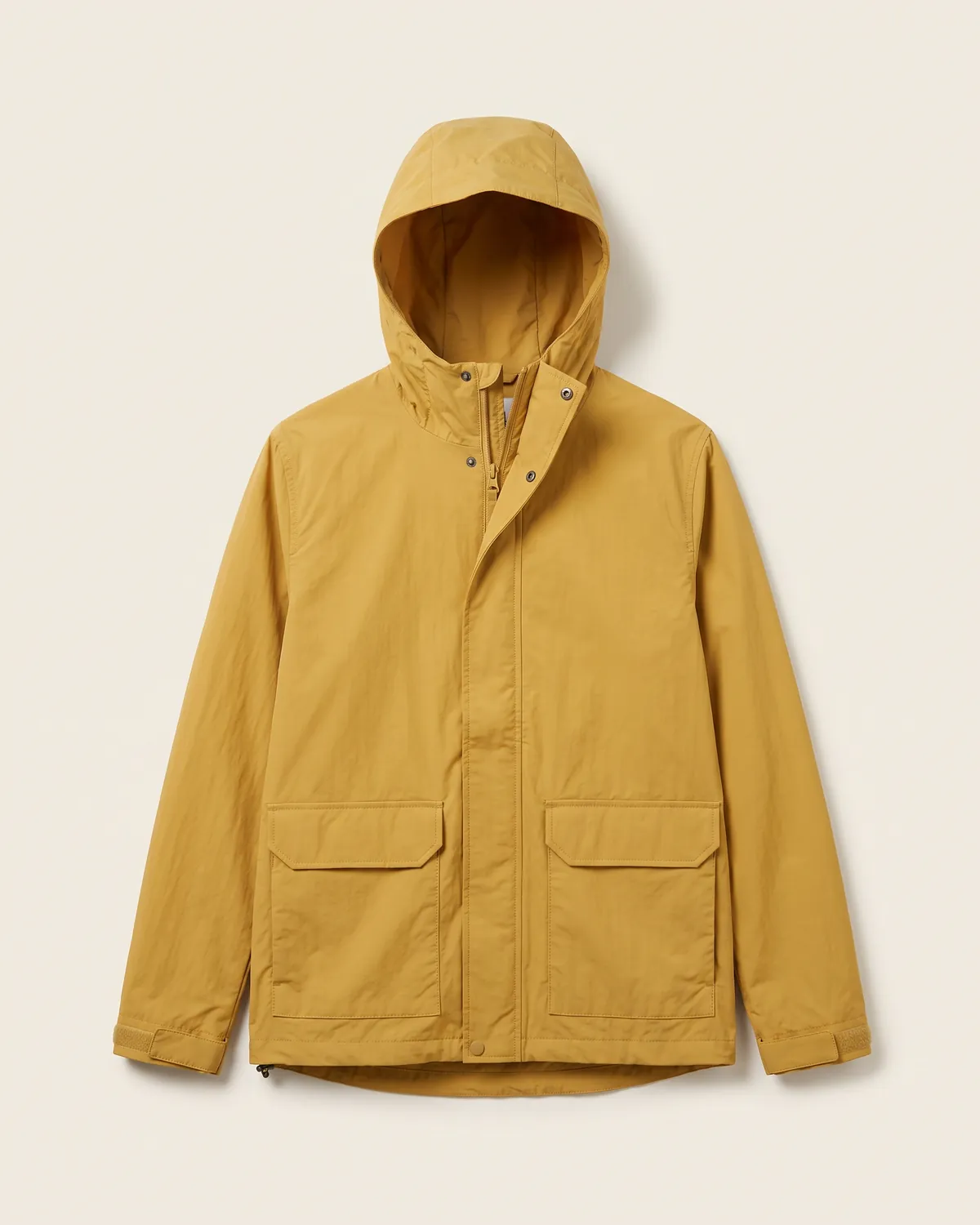 Lightweight Rain Shell in yellow, front view