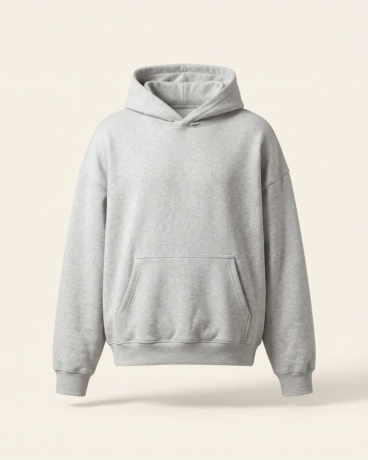 Oversized Hoodie in heather grey, front view