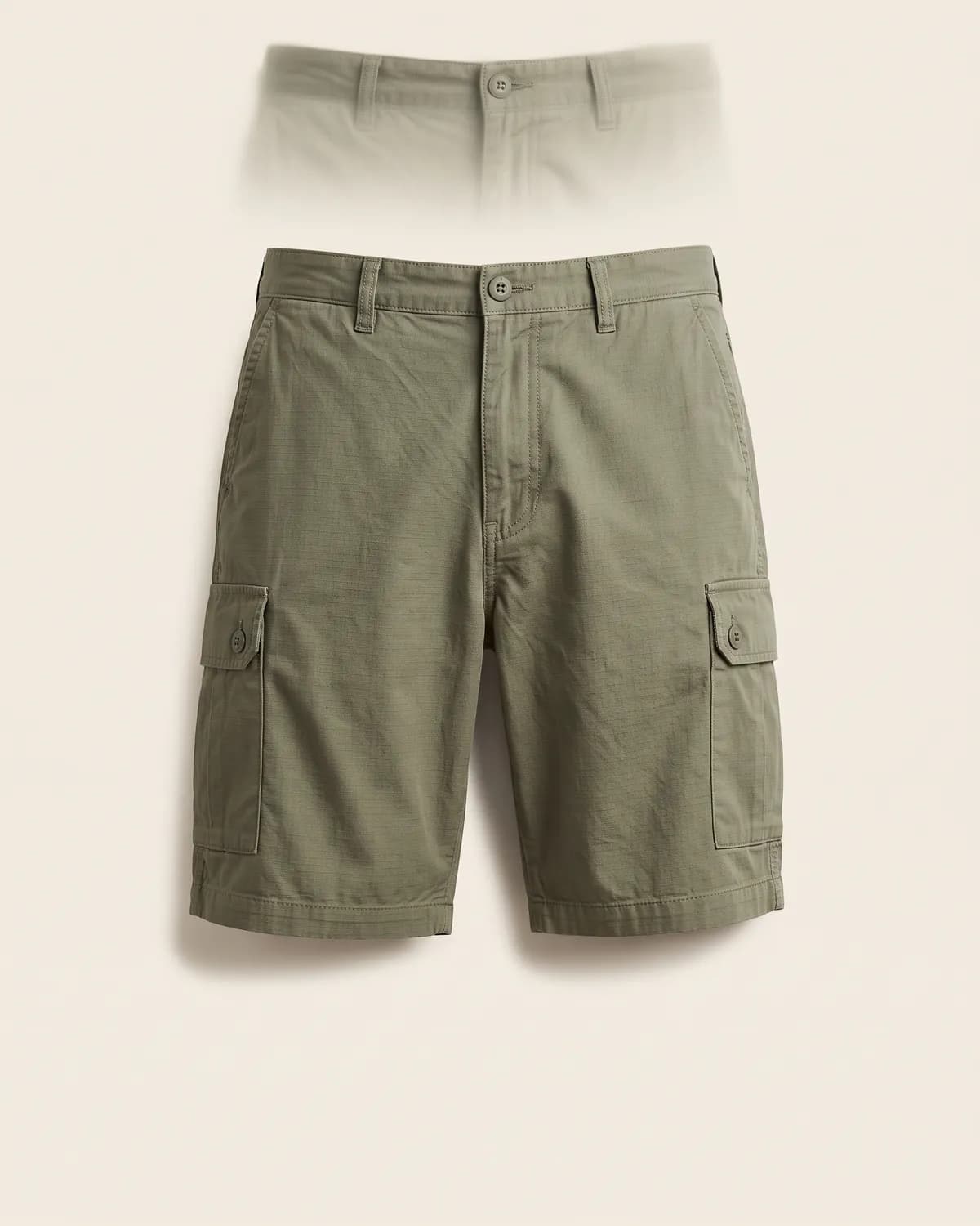 Utility Cargo Shorts in olive, front view